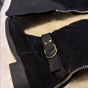 JustFab Black Over the Knee Boots Wide Calf